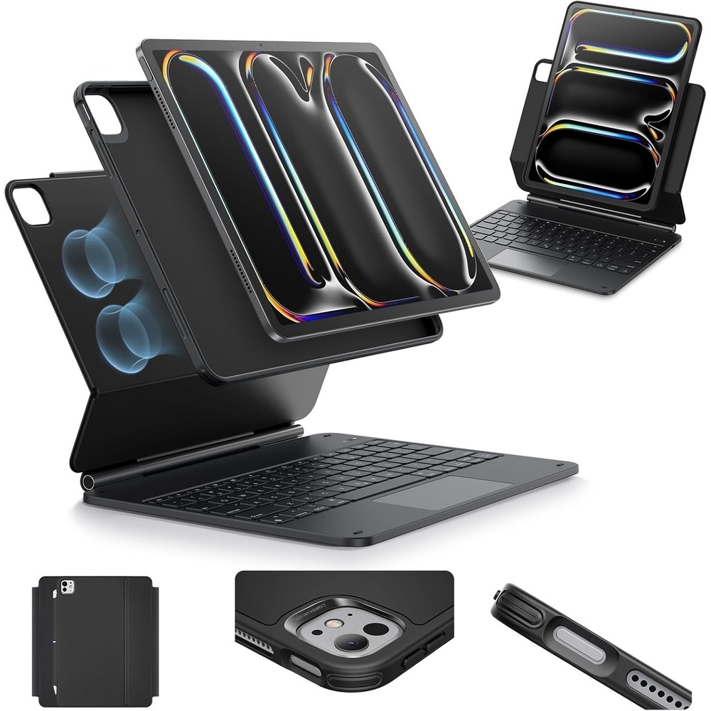 ESR iPad Pro‎ 13 Case Keyboard M4 M5 Magnetic Backlit Trackpad Black